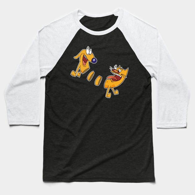 Catdog Baseball T-Shirt by elcaballeros